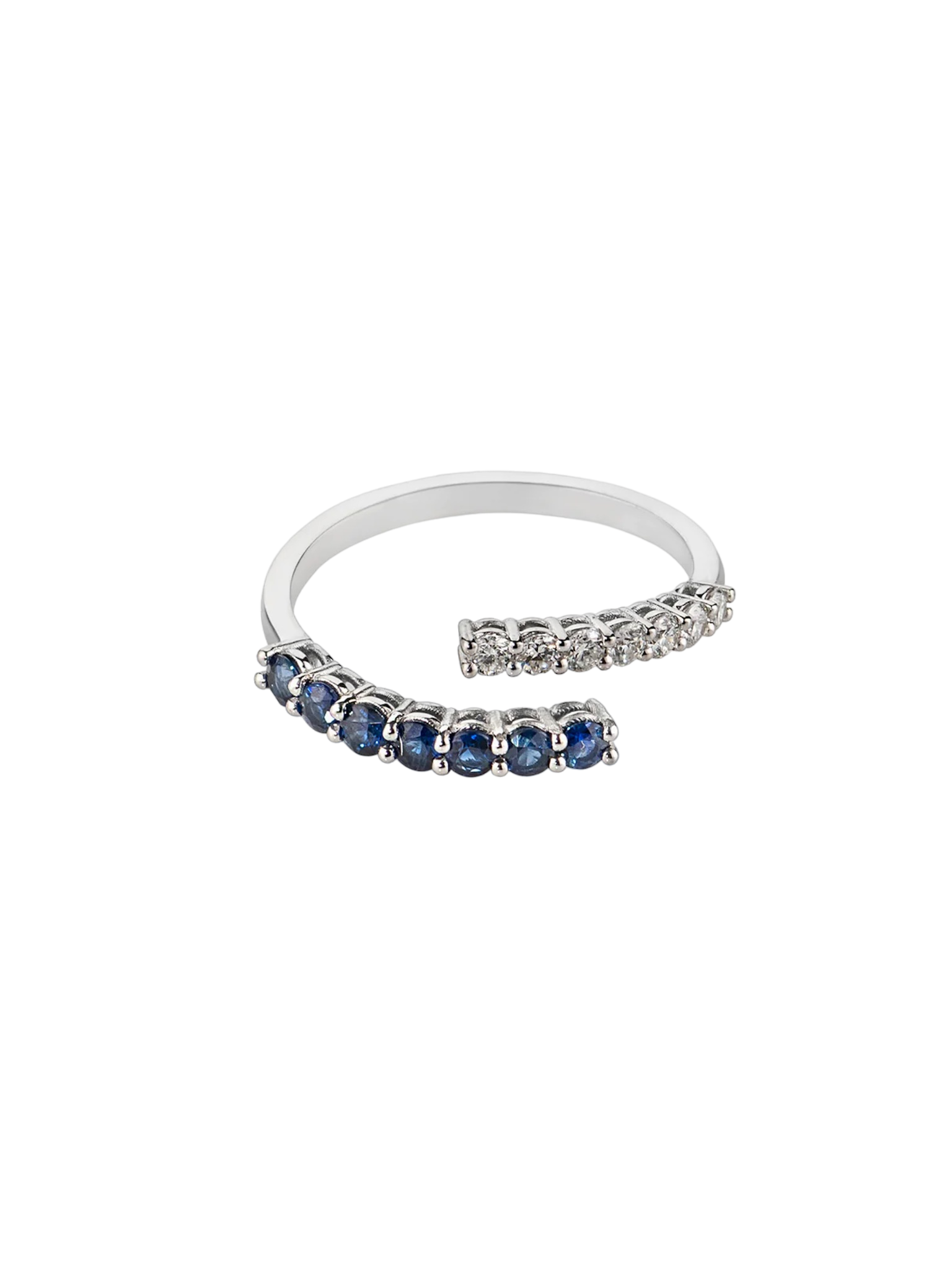 Sapphire and diamonds twist ring